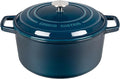 Enameled Cast Iron Dutch Oven Pot With Lid, Dutch Oven for Sourdough Bread Baking Round Pot Dule Handle, 6 Quart, Blue