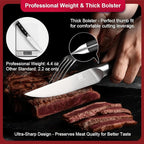 4.5 Inch Steak Knives Set of 6, Micro-Cutting Point Serrated Edge, Very Sharp Steak Knife, Dishwasher Safe, 50CR15MOV Stainless Steel, Handle Ergonomic And Full Tang Design With Gift Box