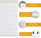 Persilux Cordless Zebra Blinds for Windows Free-Stop Window Blinds (34" W X 64" H, Cream) Dual Layer Light Control for Day and Night, Light Filtering Sheer Shades for Home, Easy to Install