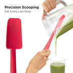 Kitchen Mama WaltzGrip Platinum Silicone Jar and Can Spatula Set: Heat-Resistant, Dishwasher Safe, Ergonomic Grip, Perfect for Mixing and Scraping, Nonstick Cookware (Red)