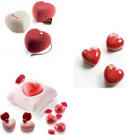 OCPO KITCHEN 3D Heart Silicone Molds for Baking Mousse Cake, 3D Silicone Baking Mold for Candy Pastry Chocolate Truffle Cupcake Jelly Cookie Pudding Cake Decoration Mold, 3D Heart Shape (8-Cavity)
