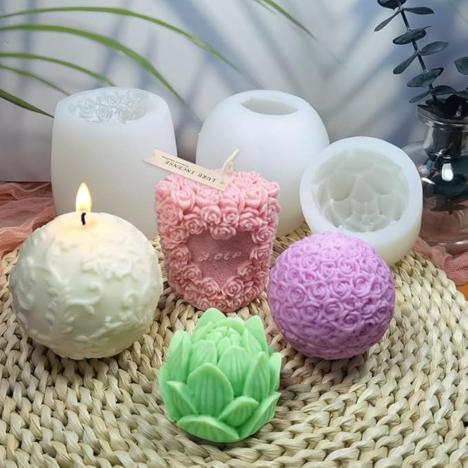 Rose Silicone Mold - Cylinder Shape for Candle, Resin, Soap & Chocolate - Decorative & Versatile