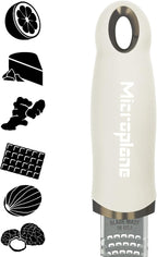 Microplane Zester Grater in Cashmere Beige for Citrus Fruits, Hard Cheese, Ginger, Chocolate and Nutmeg with Fine Stainless Steel Blade - Made in USA