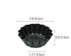 12 Pack Mini Tart Pan, Non-stick Carbon Steel Tart Molds, Pie Mould, Muffin Cupcake Pudding Maker - for Pies, Chinese Tart, Cakes (Size 2.6"x0.9")
