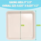 Tasty Clean Ceramic Square Cake Pans Set, 2-Pack of 9-Inch Cake Pans, Durable Aluminized Steel for Professional Results, Clean Ceramic Nonstick Coating, Oven Safe to 425°F, Dishwasher Safe, Aqua