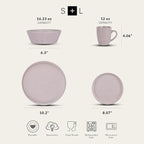 Stone Lain Jade Stoneware Dinnerware 16-Piece Service for 4, Taupe