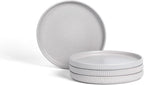 Stone Lain Haven Modern Stoneware 4 Piece Salad Plates Sets, Dish Set for 4, Reactive Glaze Grey