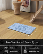 Pet Feeding Mat-Absorbent Dog Mat for Food and Water Bowl-No Stains Quick Dry Water Dispenser Mat-Dog Accessories Pet Supplies-Bowl for Messy Drinkers（Words,12"x19"