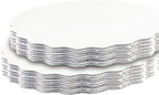 qiqee 6 Inch White Wave Cake Boards Round 15-Packs Circles Rounds Base Food-Grade Cardboard Wave Cake Plate（Thinner But Stronger）