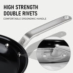 8 Inch Ceramic Non Stick Frying Pans - 5 Ply Stainless Clad Nonstick Skillet, Professional Cookware for Induction, All Stoves and Oven