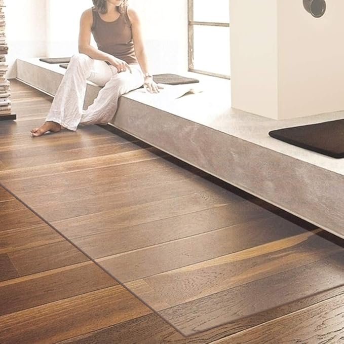 NECAUX Custom 20 x 51 Inch Frosted Table Cover Protector, 1.5mm Thick Plastic Heavy Duty Table Pad Desk Mat Desk Protector for Office Computer Writing Desk, Sofa Table, Media Stand, Coffee Table