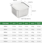 CuBE Small 2PCS Set 600ml 400ml Stainless Steel Food Storage Containers With Lids and a Net Kitchen Appliances Dishwasher Safe Premium South Korea