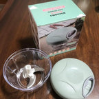 Food Chopper,Garlic Chopper with Container,Vegetable Kitchen Cutter,Pull String Hand Manual Food Processor Sharp Blades Mincer Shredder for Cutting Onions Chili Ginger Seasoning (Green, 500ml)