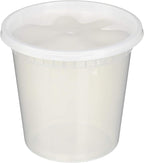 EDI [24 OZ, 25 Sets] Plastic Deli Food Storage Containers with Airtight Lids | Microwave-, Freezer-, Dishwasher-Safe | BPA Free | Heavy-Duty | Meal Prep | Leakproof | Recyclable
