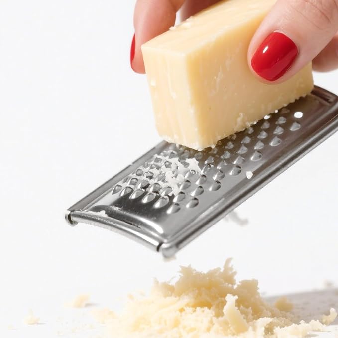 5 Pcs Stainless Steel Cheese Grater with Handle, Handheld Lemon Zester Grater with Handle, Hand Graters for Kitchen Graters & Peeler & Slicer, for Vegetable Fruit Kitchen Aid, with 1 Brush & 1 Box