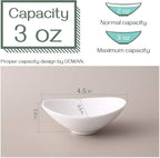 DOWAN Ceramic Dip Bowls, 3 oz 8 Pack Dipping Bowl, Mini Serving Bowls for Side Dishes, Sushi Soy Sauce Dish, Gravy Boat Porcelain Dipping Sauce Cups for BBQ and Party Dinner, Soft White