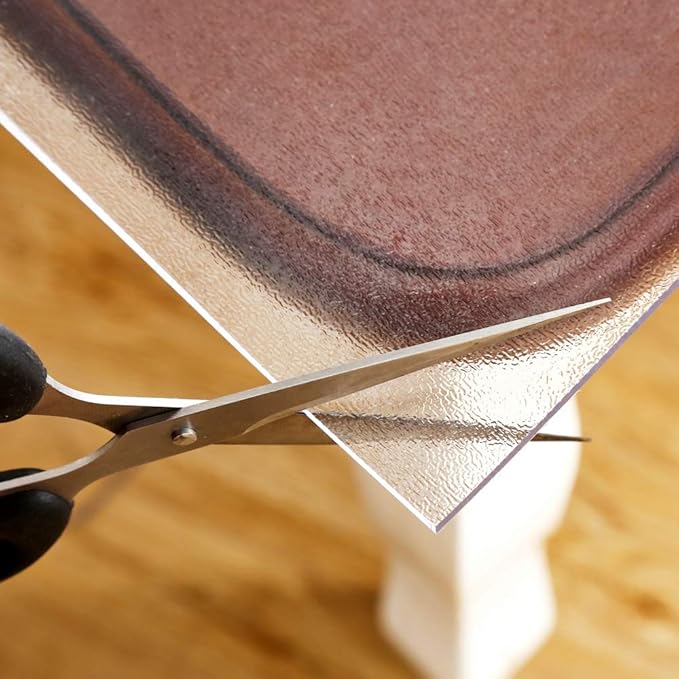 NECAUX Custom Multisize 1.5mm Thick Frosted PVC Table Cover Protector - 48 x 80 Inch ECO Plastic Dining Room Table Cover Vinyl Desk & Table Pad for Kids