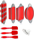 Boxiki Kitchen 13-Piece Non-Stick Silicone Bakeware Set with Cake Pan, Brownie Pan, Loaf Pan, Muffin Mold, Spatulas, Brush, and Measuring Spoons - Oven, Freezer and Dishwasher Safe