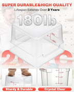 6QT Clear Food Storage Containers: 8 PCS[Food Grade][Hot&Cold Resistant] NSF Food Storage Containers with Lids for Home Restaurant Kitchen Storage Pizza Proof Dough, BPA Free (N5)