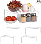 6-Pack Medium (14.8x8.5inch) Kitchen Organizer Rack, Kitchen Shelves for Spice Organization for Cabinet, Pantry Organizers and Storage, Spice Rack, Desk Organizer, White