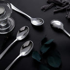 Liacere 200PCS Silver Plastic Spoons - Heavy Duty Disposable Spoons - dessert Spoons for Wedding & Party & New Year & Valentine's Day