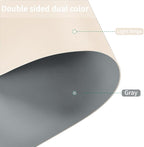 Leather Table Cover,1.8mm Thick,12x72 Inch Desk Cover,Dresser Cover Top,Dresser Protector Top,Dresser Cover,End Table Cover.(Off White+Light Gray,12x72)