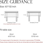 ISAENNE Designer French Light Beige Long Tablecloth Rectangle,Linen Florals and Birds Pattern Table Cloth,Anti-Wrinkle Decorative Tablecloths for Dining Thanksgiving Kitchen,63"*102"-Cornucopia