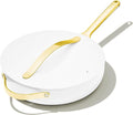 Caraway Nonstick Ceramic Sauté Pan with Lid (4.5 qt, 11.8") - Non Toxic, PTFE & PFOA Free - Oven Safe & Compatible with All Stovetops (Gas, Electric & Induction) - White