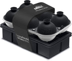 Samuelworld Premium Ice Tray Combo (16 Ice Cubes/6 Ice Ball), Large Ice Sphere Maker & New Upgraded Ice Cube Trays, Food Grade, Spill-Free Integrated Funnels, Whiskey Bourbon Cocktails, Black