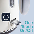 Rae Dunn Electric Hot Water Kettle - Stainless Steel Coffee Maker, Tea Kettle, Swivel Base, With Automatic Shut Off Boil-Dry Protection, Easy Pour Pitcher, 1500 Watt Boiling Power, 1.7 Liters, Cream