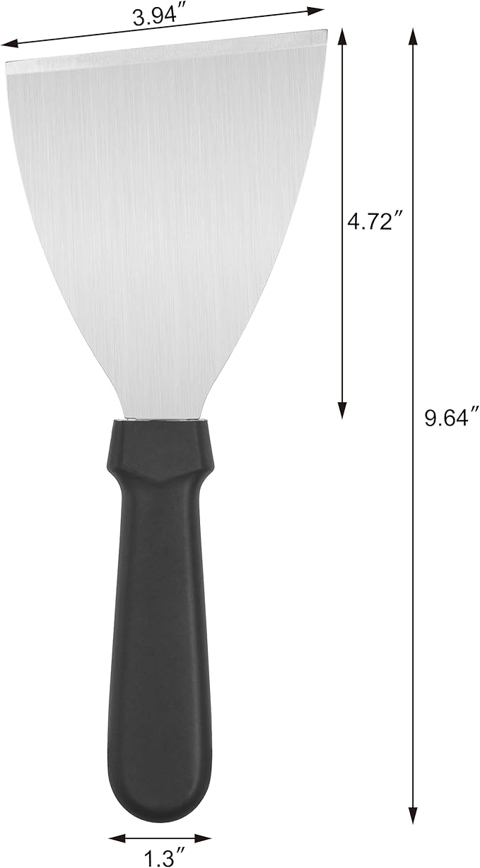New Star Foodservice 38323 Plastic Handle Slant Edge Grill Scrapers, 4 by 8.5-Inch, Black