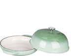 Enameled Cast Iron Dutch Oven Pot with Lid, Bread Oven for Sourdough Bread Baking, Dutch Ovens with Bread Proofing Basket& Baking Supplies Set, 6 Quart, Green