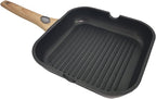 Nonstick Square Grill Pan for Stove Tops, Detachable Handle Griddle Pan,9.5inch Remove Handle Grill Pan with Pour for Cooking,Induction,Gas,Non Toxic,PFOA Free(Granite, Square-9.5inch)