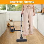 Hoteche 800W Canister Vacuum – 2.5L Powerful & Quiet Cleaner for Hard Floors, Carpets & Pet Hair