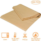 200 Pcs 7.87x7.87 Inch Unbleached Precut Parchment Paper Baking Sheets – Non-Stick Baking Paper for Oven, Air Fryer, Grilling & Steaming, Heat Resistant Up to 450°F
