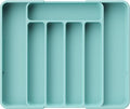 Kitsure Cutlery Drawer Organiser for Kitchen - Adjustable Cutlery Tray for Effortless Utensil Sorting, Versatile Kitchen Storage & Organisation Solution, 12.13" x 1.54" x 8.07"~13.90", Green