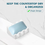 Self Draining Soap Dish,Silicone Suction Cup Soap Holder, Bathroom Soap Dish for Bar Soap,Can Extend Soap Life,Bathroom, Bath Tub, Kitchen Sink (4, White)