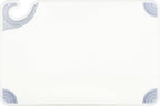 San Jamar Saf-T-Grip Plastic Cutting Board with Safety Hook, 12" x 18" x 0.5", White