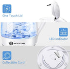 Aigostar Electric Kettle, 1500W Glass Electric Tea Kettle Rapid Heating, Borosilicate Glass, Auto Shutoff and Boil-Dry Protection, Hot Water Boiler BPA Free and Cordless with LED Indicator, 1.7 Liter