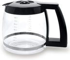 14-Cup Glass Replacement Coffee Carafe Compatible with Cuisinart Coffee Maker Models DCC-2200, DCC-2600, DCC-2800, DCC-3200, and DCC-3200P1, Coffee Pot Decanter Pitcher, Black Handle