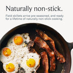 Field Company 8.38-Inch Cast Iron Skillet – Lightweight & Smooth, Made in USA, Pre-seasoned with Organic Oil – Great for 1–2 Servings (No.6 Small)