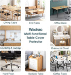 Wadarc Clear Table Protector Plastic Table Cloths PVC Night Stand Table Cover Mat Office Desk Mat Shelf Surface Protection Crystal Children Painting Cover Pad Transprent Rectangular 36x76 inch
