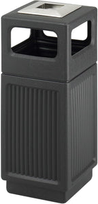 Safco Canmeleon Trash Can, 30 Gallons, Indoor and Outdoor Use, Durable & Weather-Resistant Commercial Garbage Can with Ashtray, Black