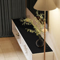 Dresser Topper - 12x74 Inch Waterproof Easy to Clean Can Conceal Flaws Protector The Table Top from Scratches Used for Coffee Table Dresser(Black+Black 12x74)