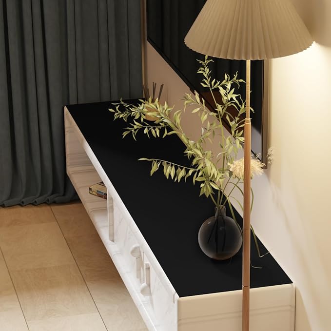 Mats for Dresser Top - 20x96 Inch Waterproof Easy to Clean Can Conceal Flaws Protector The Table Top from Scratches Used for Coffee Table Dresser(Black+Black 20x96)