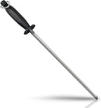 Utopia Kitchen 08 Inch Honing Steel Knife Sharpening Steel Sharpening Rod Black