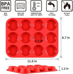 Silicone Muffin Pan, 12-Cup Cupcake Pan for Baking 3 Pack Nonstick Food Grade Silicone Muffin Tray