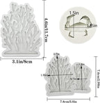 5 PCS Marine Theme Fondant Silicone Mold Seaweed Coral shell crab Shape DIY Handmade Baking Tools, For Theme Cake Cookie Chocolate Candy Decoration Fondant Polymer Clay