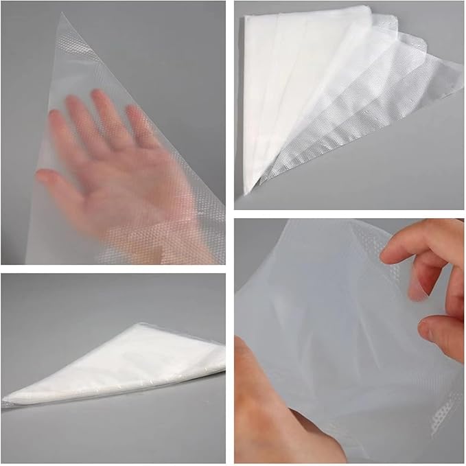 19-Inch Icing Bags Heavy Duty, AMBESTAR 200 Pieces Thick Anti-Burst Disposable Decorating Bags for all Size Tips Couplers and Baking Cookies Candy Supplies Kits, Large Cake Decorating Tools