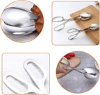 2 PACK Buffet Tongs,Stainless Steel Salad Tongs,Serving Tongs for Home Kitchen,Cake,Bread,Catering,Party,Barbecue,Seafood,Frying(10Inch and 8Inch)